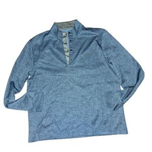 Callaway 1/4 Snap Golf Fleece Mens Medium Blue Gray‎ Activewear 0004